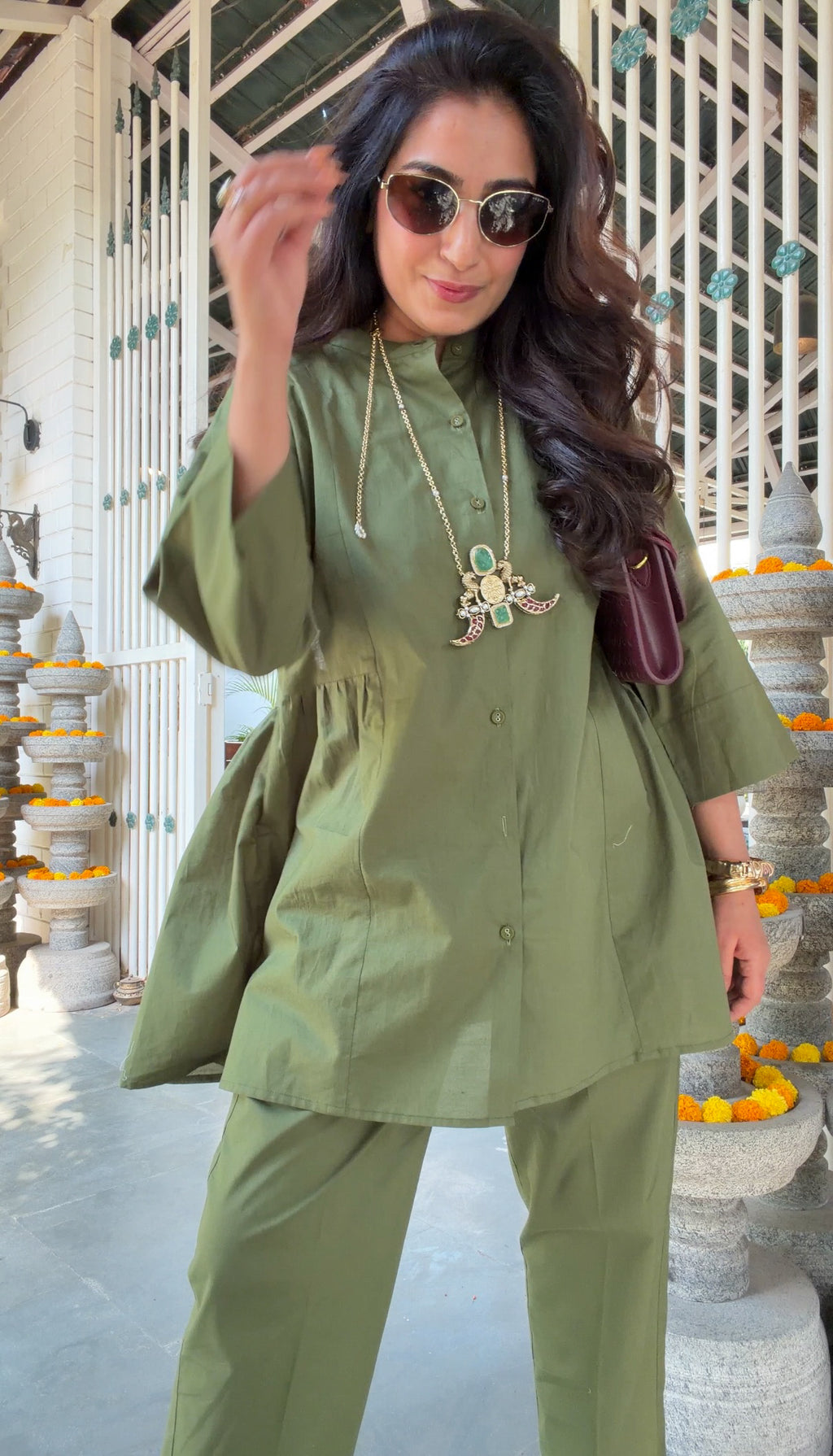 Olive Bloom Co-ord Set