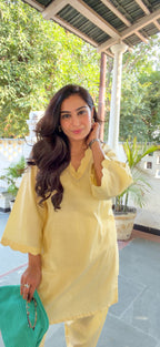Butter Yellow Kurta Set