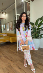 Lavendar Floral Kurta Set