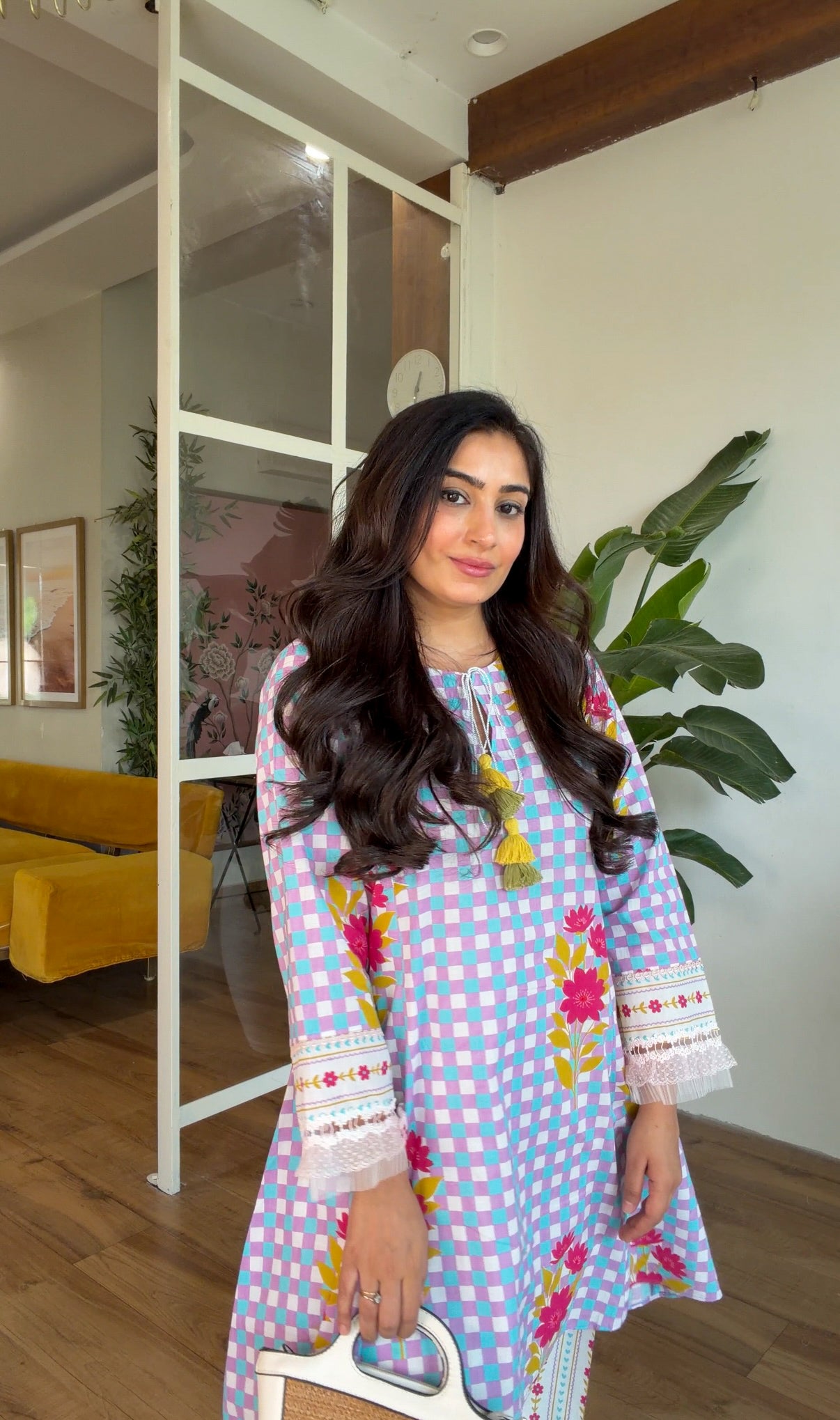 Lavendar Floral Kurta Set