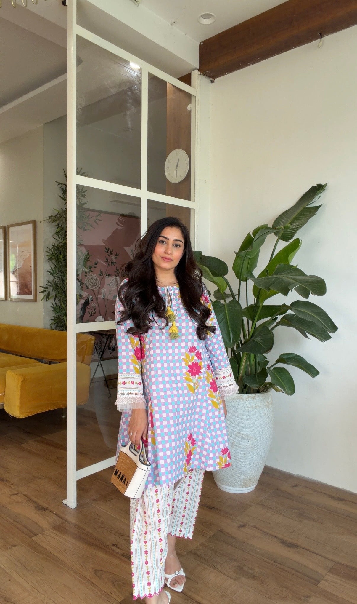 Lavendar Floral Kurta Set
