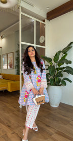 Lavendar Floral Kurta Set