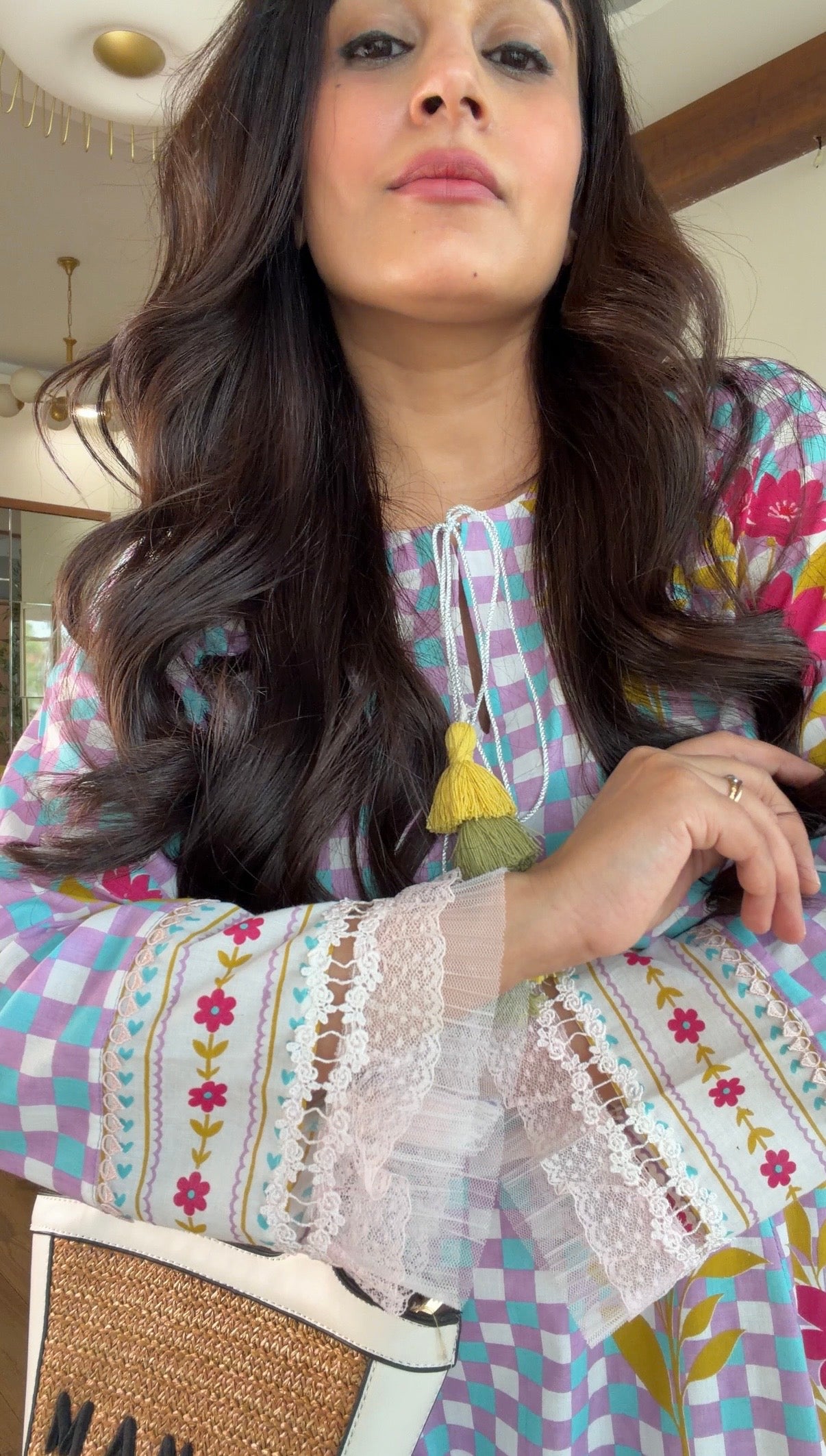 Lavendar Floral Kurta Set
