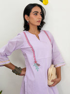 Lavender Bloom Kurta Set