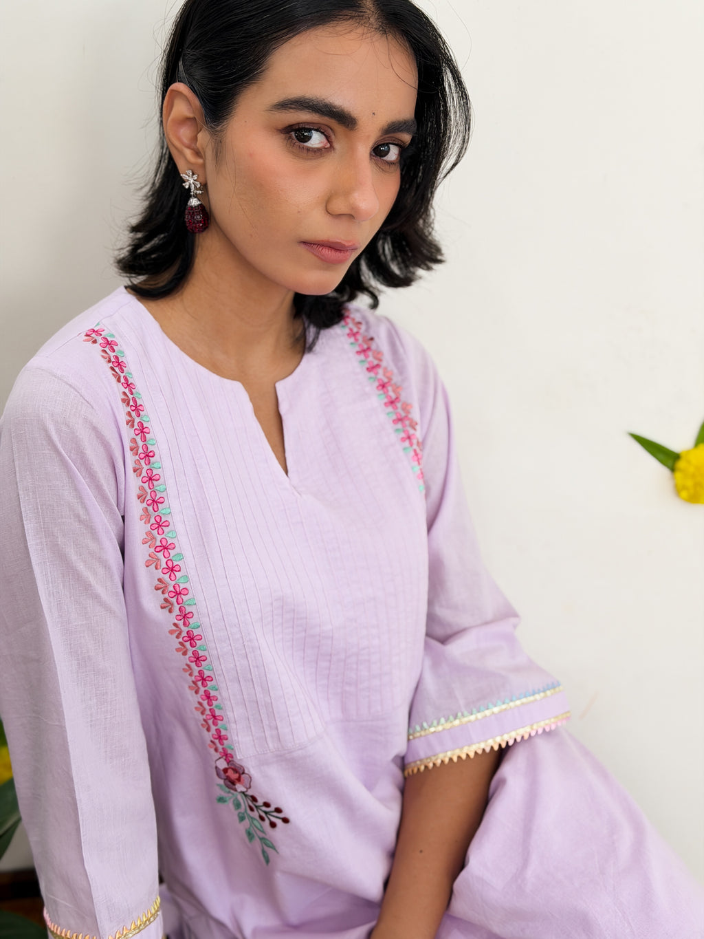 Lavender Bloom Kurta Set