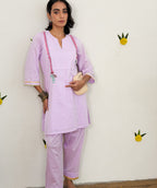 Lavender Bloom Kurta Set